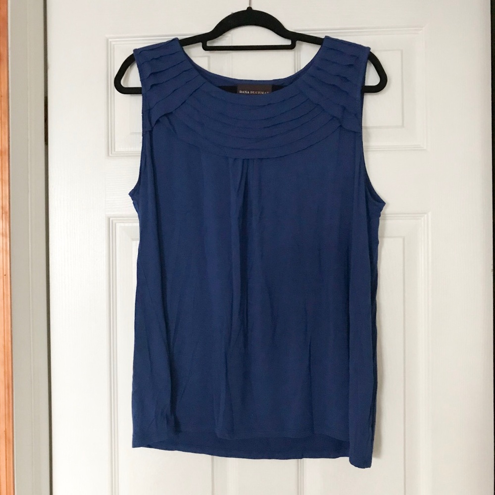 Dana Buchman blue ruffle tank